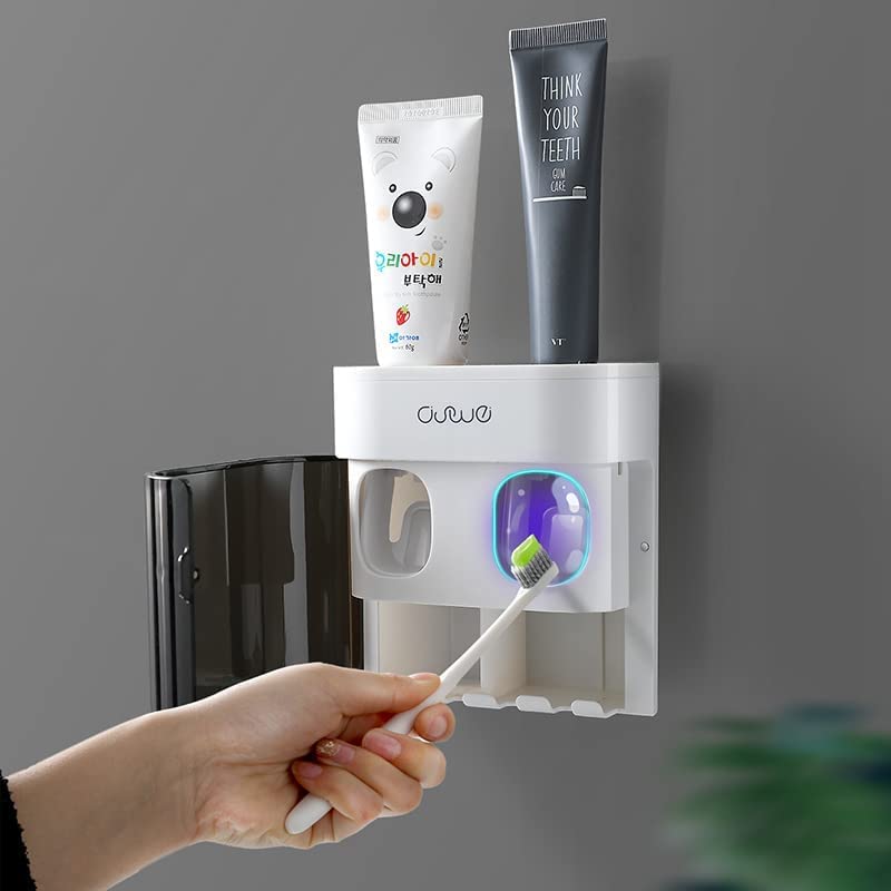 Magnetische adsorptie omgekeerde tandenborstelhouder Automatische tandpastadispenser met beker Tandpasta Badkameraccessoireset kopen vanaf een prijs van 14