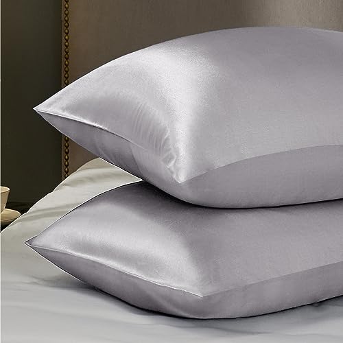 Bedsure King Size Satin Pillowcase Set Of 2 Dark Grey