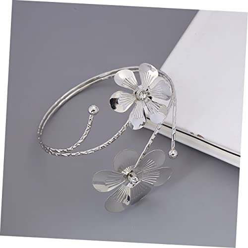 Bracelet de ramiage métallique rigide géométrique pour bras - 2