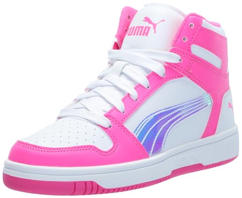 PUMA Gancho y bucle de piel sintética unisex para niños, Puma Blanco-ravish-puma blanco, 7 Big Kid
