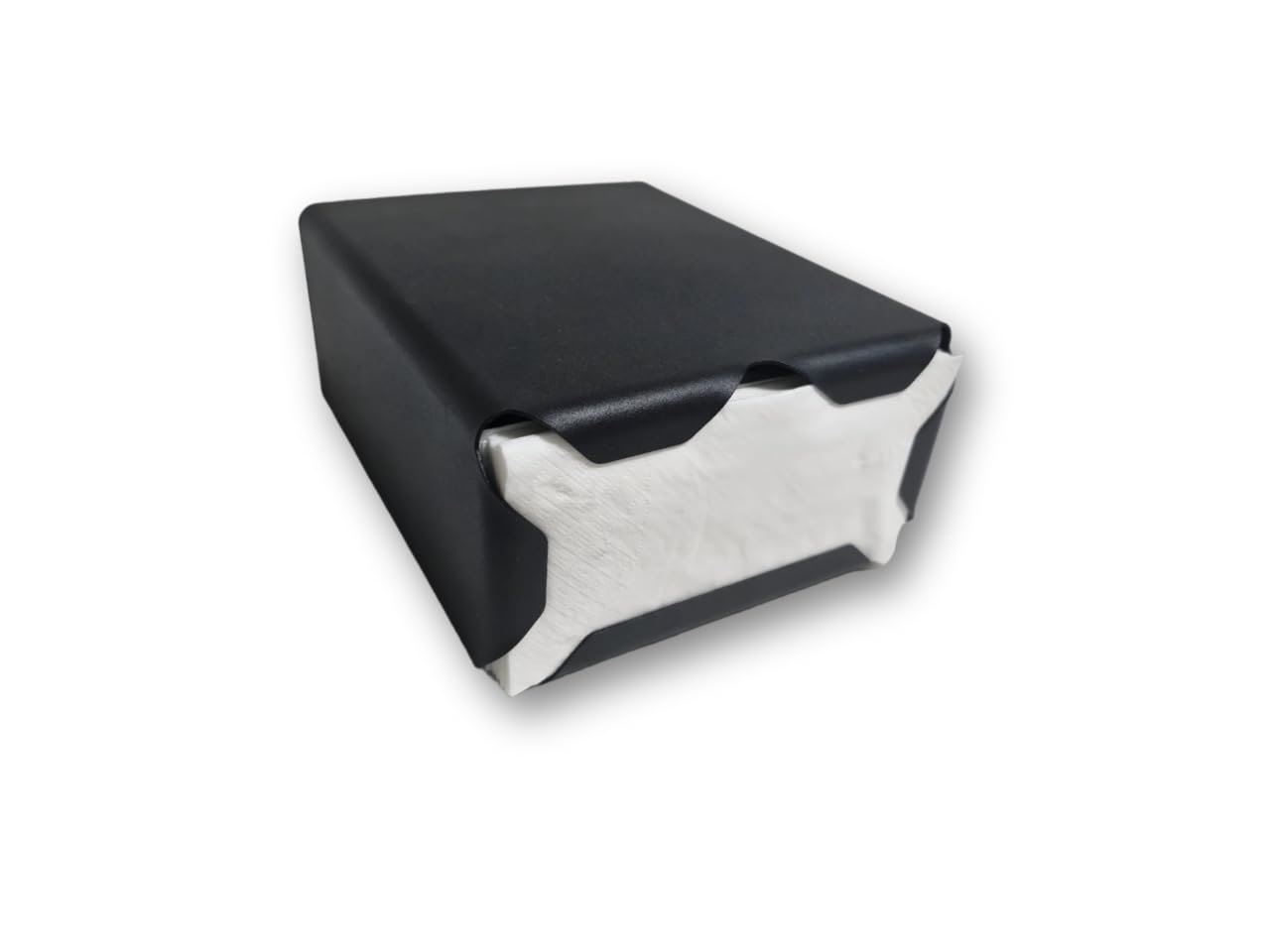Serviettenspender aus pulverbeschichtetem Stahl, 33×33 cm (1/8), schwarz | Ideal für Cafés, Restaurants, Bars.