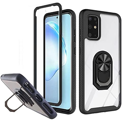 Cheap Sunday Full-Body Rugged Stand Case - Kickstand - 15ft. Drop Tested Protective Case for Galaxy S20 (Black S20) Cover