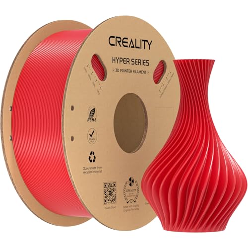 Image of Creality Hyper PLA Filament 1.75mm, High-Speed Printing 30-600mm /s, Smooth Extrusion and Stable Printing, Low Stringing, Consistent Performance 3D Printer Filament,+ /- 0.03mm Accuracy(Red)