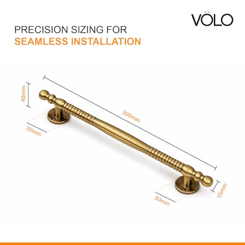 Image of VOLO Main Door Pull Push Handle | Door Handle for Home Office | Interior Exterior Door Hardware Pull Handle | (Pack of 1 Piece, Antique Brass, 12 Inch (300MM))