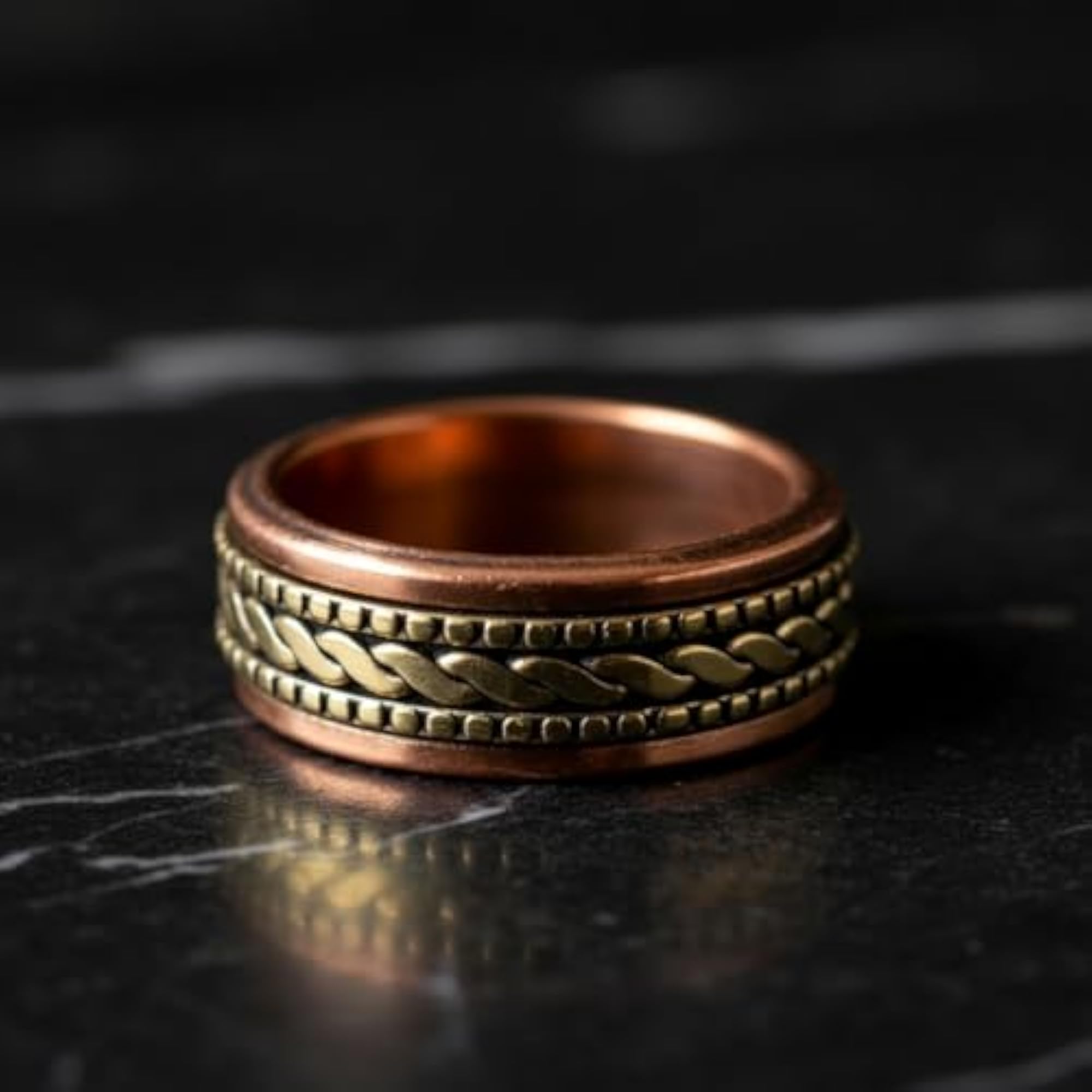 2pc Pure Copper Ring, Size 8