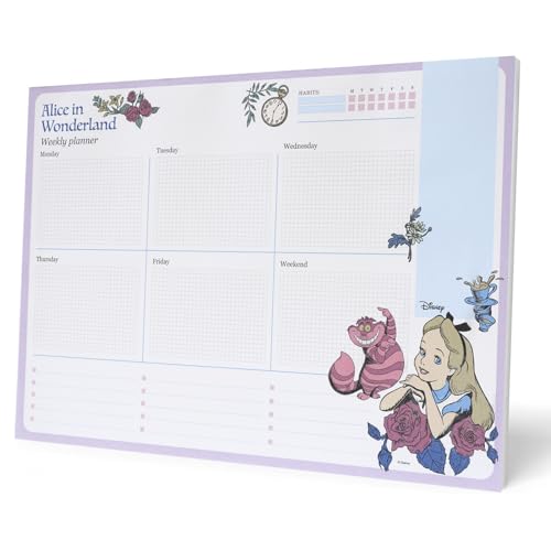 Planificador semanal A4 Disney Alicia en el País de las Maravillas - Weekly planner : Planner Sin Fecha - Organizador semanal escritorio [54 págs. con Alto Gramaje]