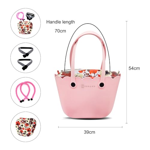 Image of Rubber tote bag for women lightweight | EVA beach bag waterproof | Inner bag |Three pairs of handles
