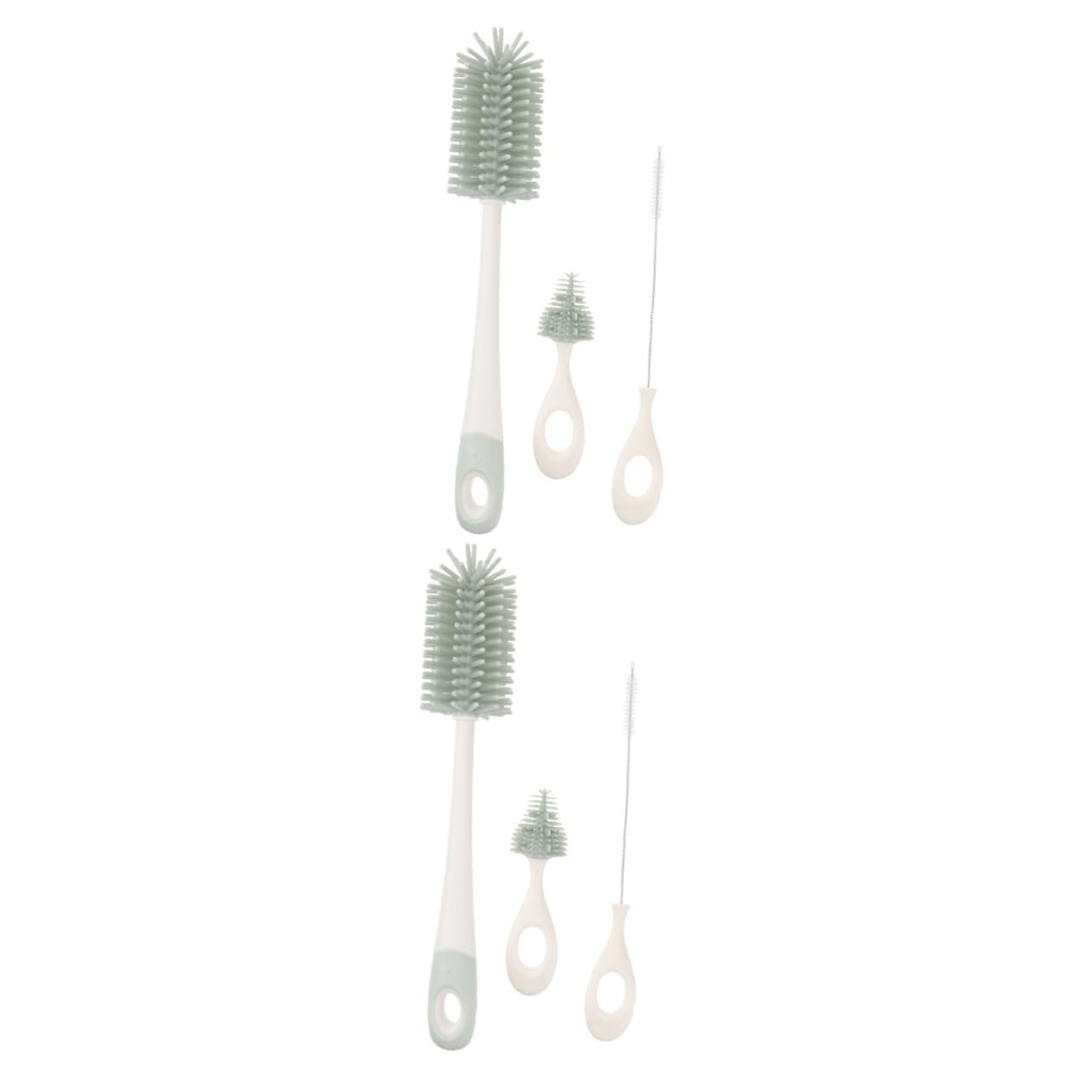UPKOCH 2piezas Limpiador De Biberones De Juego De Cepillos Mango para Botellas y Tetinas Herramienta De Limpieza para Bebés Color Verde