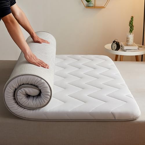 Colchón plegable portátil grueso para dormitorio, cama individual, enrollable que ahorra espacio, colchón versátil para sofá cama, ideal para ropa de cama de invitados y vida de estudiantes
