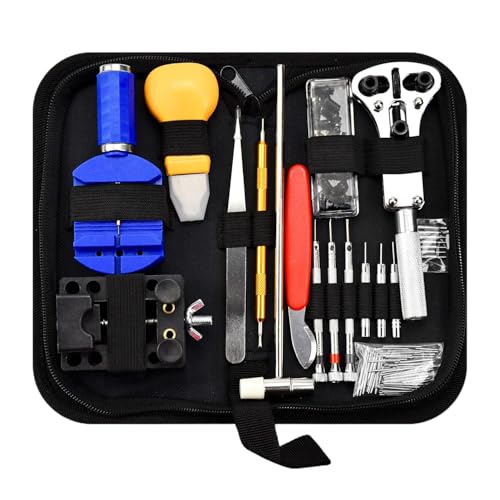 BASTOUR Kit Outil Montre, Kit Changement Pile Montre Professionnel (147 Pièces), Outil Montre Bracelet pour réparer Les Piles et Bracelets, Outillage...