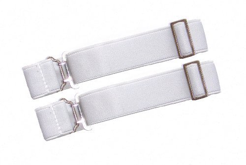 Kilts Wi Hae Men's White Elasticated Kilt Sock Hose Garters - Perfect For Dancers And Pipers.