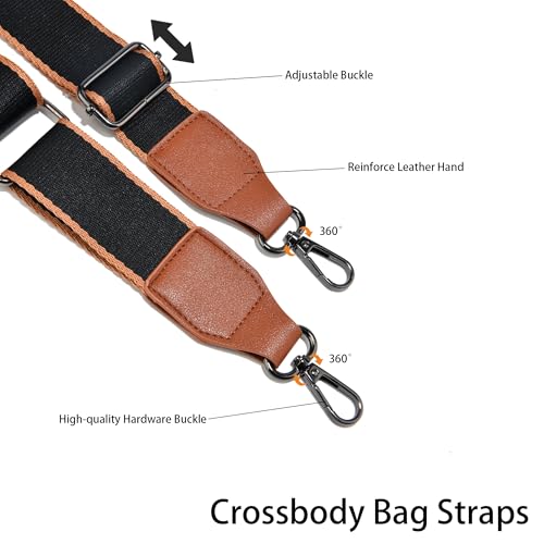 Image of Purse Strap,1.5 inch Leather End Shoulder Strap Adjustable Replacement,Retro Multi-Pattern Crossbody Bag Straps