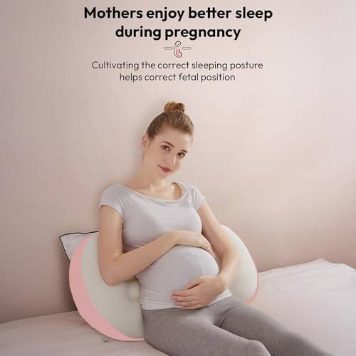Image of StarAndDaisy Baby Pregnancy Pillow for Women | Maternity Pillow for Pregnancy Sleeping with Cuddle Pillow with Belly Support Adjustable Butterfly Design (Momcare Pink)