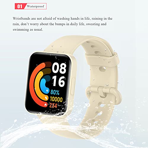 MIJOBS 2 Straps Compatible with Redmi Watch 2 Lite & POCO Watch & Xiaomi Mi Watch 2 Lite Silicone Strap for Men Women - Image 4