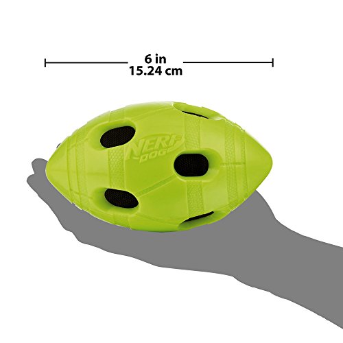 Nerf-Dog-Rubber-Football-Dog-Toy-with-Interactive-Squeaker-and-Crunch-Lightweight-Durable-and-Water-Resistant-6-Inches-for-MediumLarge-Breeds-Single-Unit-Green Nerf Dog Rubber Football Dog Toy with Interactive Squeaker and Crunch Lightweight Durable and Water Resistant 6 Inches for MediumLarge Breeds Single Unit Green