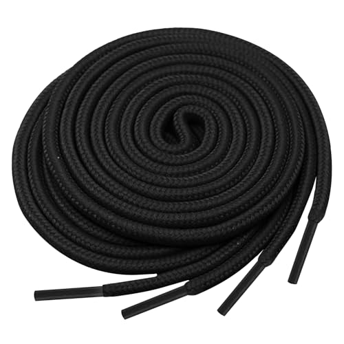 Round Sneaker Shoe Laces, 120cm/47inch, Polyester Material with Anti-Fray Tips, Versatile for Fashion and Crafts, Black3