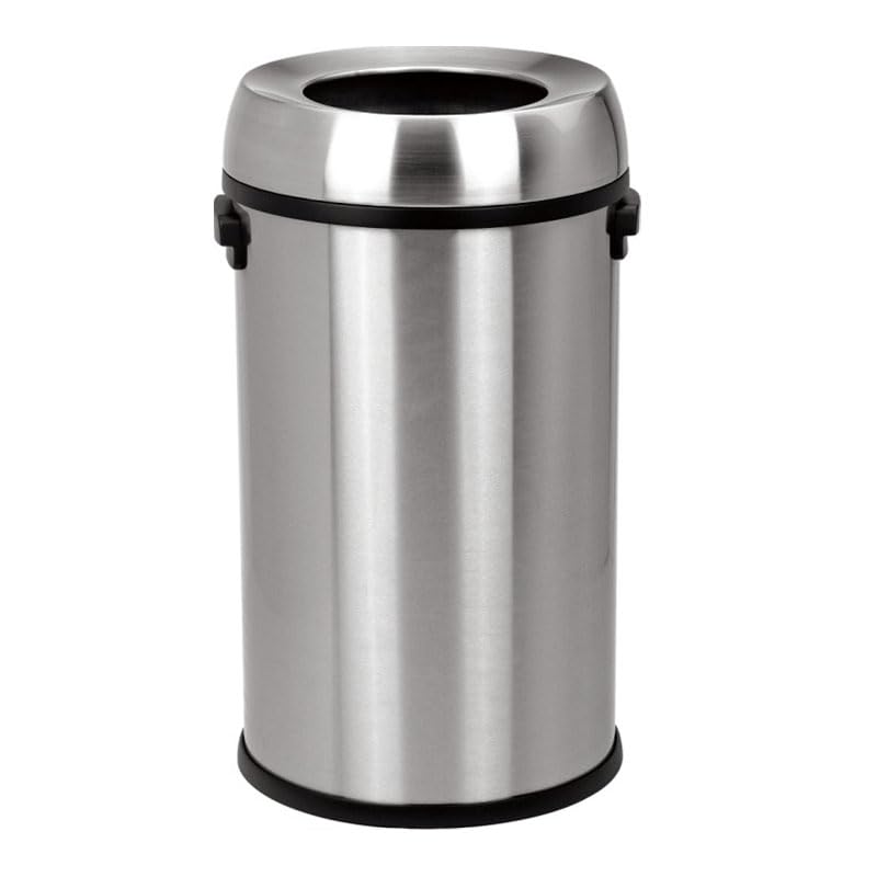 GlowSol Basurero de cocina de gran capacidad de 17 galones, cubo de basura abierto comercial, cubo de basura de acero inoxidable cepillado