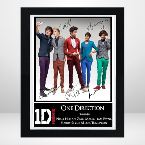 Image of One Direction Signed Autograph Photo Print Poster Mounted Wall Art (10x12) Actor Artwork for Home & Office Decor Gift