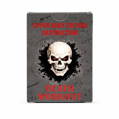 Death Workout Upper Body Fitness Cards 70 Card Bodyweight Deck Pushups Dips Clapping Pushups No Equipment Water-Resistant Durable Training
