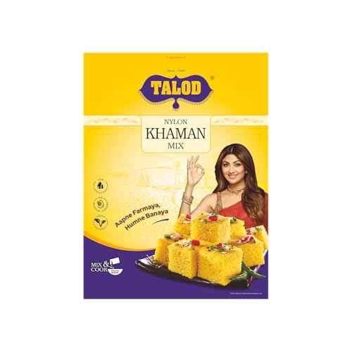Image of Talod Nylon Khaman Flour - Pack of 4X200 g | Instant Khaman Dhokla Mix | 100% Natural Ingredients | Soft & Spongy Gujarati Snack Premix | Easy Mix & Cook | Healthy Protein-Rich Flour | Authentic Taste