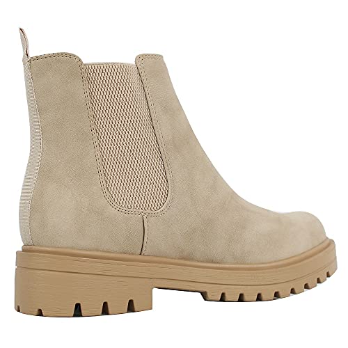 Soda Women's Faux Leather Round Toe Chelsea High Top Platform Ankle Boot3