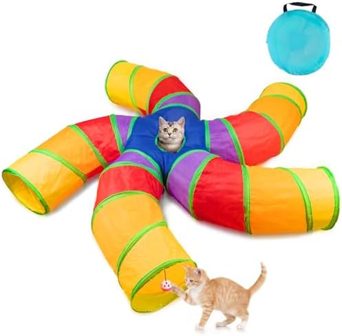 Depets Cat Tunnel for Indoor Cats, 5 Way...