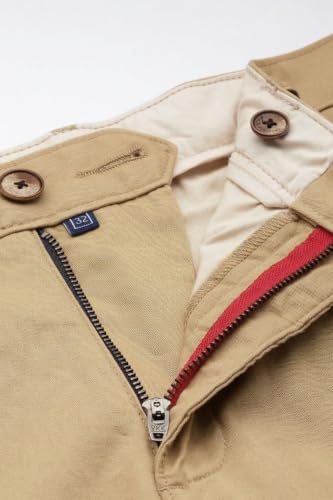 Image of Louis Philippe Men's Slim Fit Premium Cotton Soft Handfeel Solid Chinos