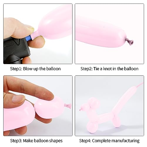 Image of 260 Macaron Pink Balloons for Balloon Arch and Animals, with 50 Long Balloons Included