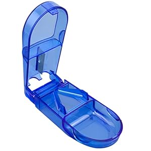 Odoukey Pil Cutter, Plastic Pil Cutter Splitter Divider met Ergonomisch Ontwerp voor het Snijden van Kleine Pillen en Grote Pillen Blauw, Pil Splitter