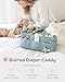Lily Miles Baby Diaper Caddy Organizer, Quilted Nursery Storage Basket for Newborn Essentials and Diaper Changing Station, Gift for Baby Shower and Registry Must-Have (Willow Green)
