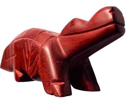 Cadeau de collection forêt amazonienne statuette crocodile bois 22cm