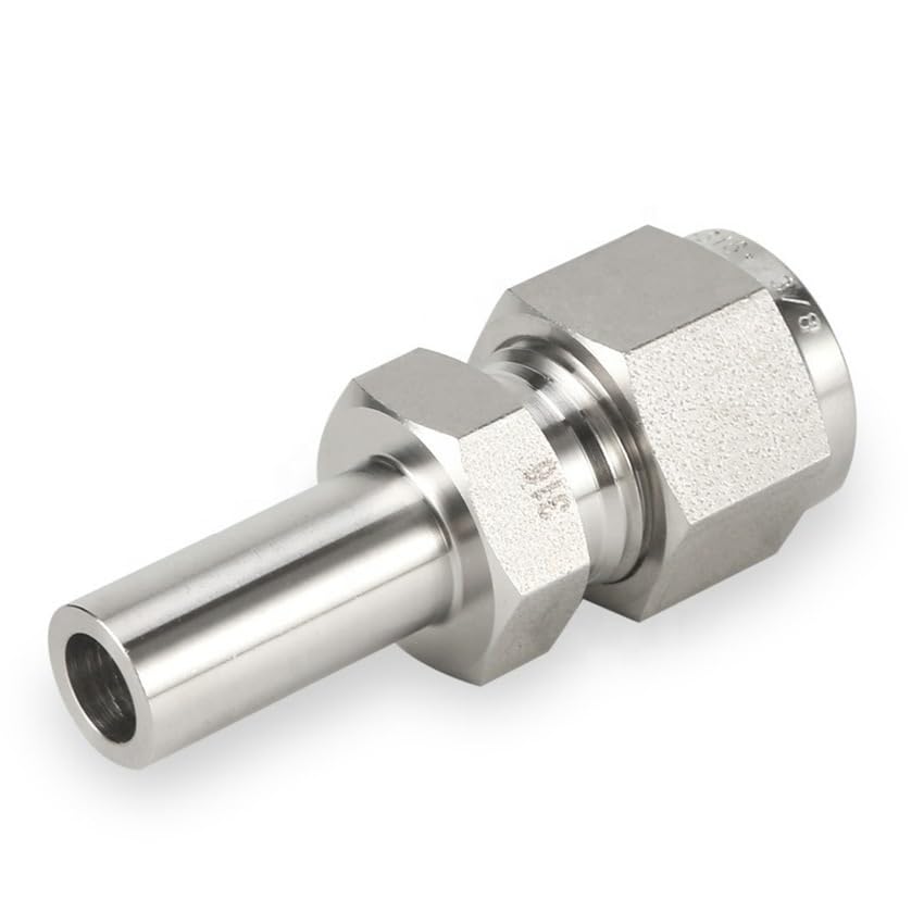 Stainless Steel 316 Tube Pipe to LOK Adapter 1/4" 3/8" 1/2" 6 8 10 12mm Double Ferrule Compression Fitting 1PC(1/8 in*6 MM)