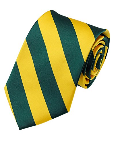 Image of NYFASHION101 Men's Classic Striped Necktie - Premium Woven Two-Tone Tie for Weddings, Graduation, Business & School Colors