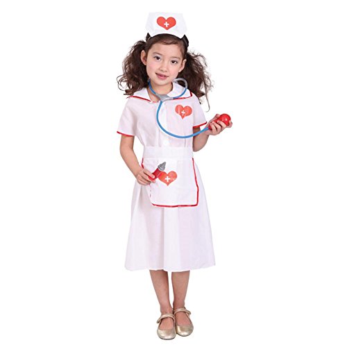 Tongchou Deguisement Enfant Fille Infirmiere Costume Halloween XL Cover
