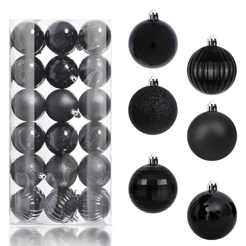 Spetsbst 36 Stück Weihnachtskugeln Schwarz 6cm Mehrweg...