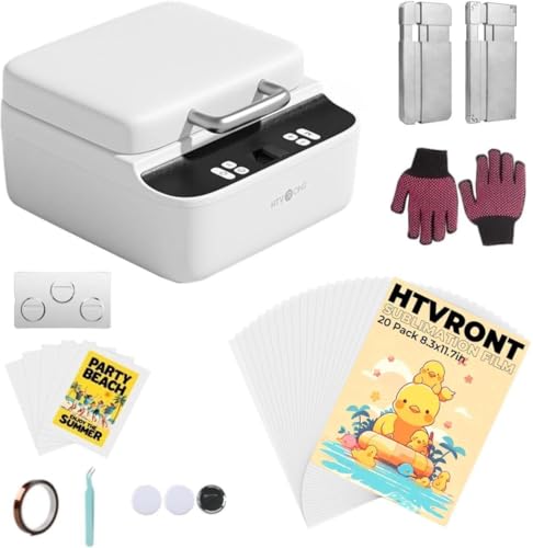 HTVRONT Phone Case Heat Press Machine(Compatible with iPhone & Android)+20 Pack 3D Sublimation Film
