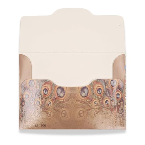 Image of Fonsie cash shagun Pocket small size (4.53 * 3.35 inches) fancy design envelopes pack of 30 for gifting money on wedding gift, baby shower gift, shagun, family gatherings, Peacock Yellow.