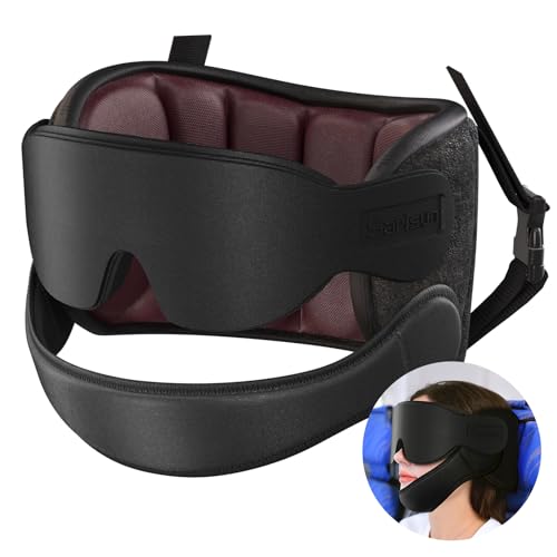 SARISUN Travel Pillow with Chin Strap, Stable Head Support for Long Flight