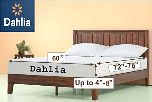 Image of Dahlia Elastic Fitted Glace Cotton Queen Size (78x60x Upto 8 Inches) Bedsheet with 2 Pillow Covers-200TC (Bada Flower, Green Color)