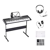 Amazon Basics Clavier de piano numérique portable 61 touches Haut-parleurs et chansons intégrés Prise européenne