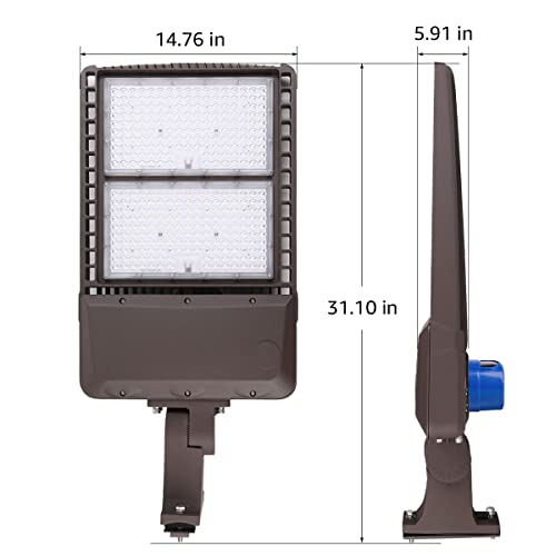 Lepro 150W Led Parking Lot Light, Dlc & Ul Listed 19,500Lm Dusk To Dawn Shoebox Light Fixture With Photocell, 400W Equiv Commercial Street Lighting, 100-277V, 5000K, 1-10 V Dimmable, 10 Kv, Arm Mount #TOP7
