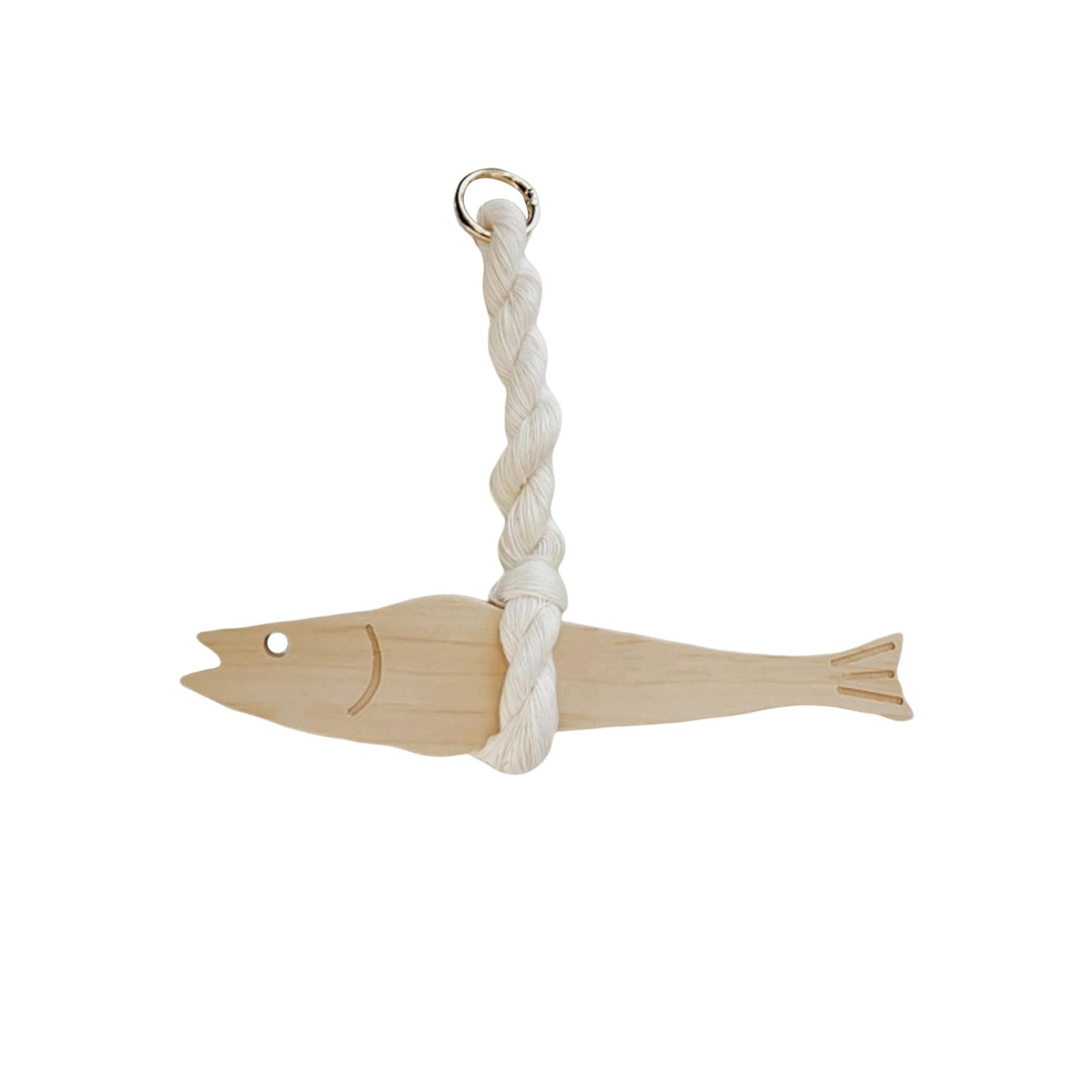 Buxuaaaa Wooden Fish Decors Hanging Fish Chimes with Bells Wall Decors for Marine Themed Beach Theme Door Pendants Doorbell Hanging Chimes Decoration