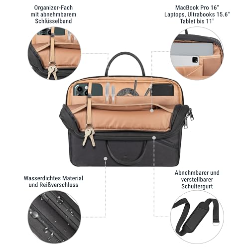 Sacoche ordinateur portable imperméable Rivacase ECO porte-documents noir - 7