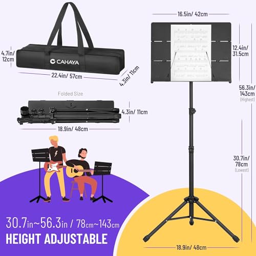 Image of CAHAYA CY0317 Folding Music Stand Adjustable Height 78-142 cm Music Stand for Books