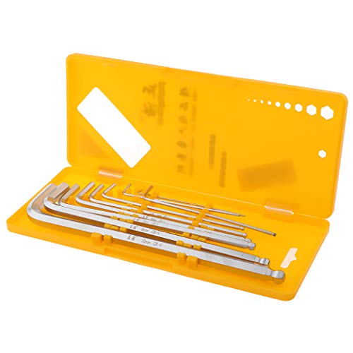 kowaku 9 PCS Conjunto de Chaves Allen Longas com Ponta Esférica Chaves Hexagonais Métricas T10-T50 1