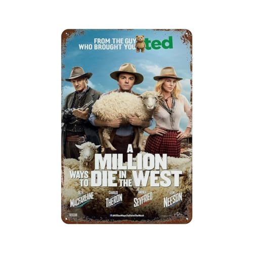 CXEEUDFFN Póster de la película A Million Ways to Die in The West - Póster de metal para decoración de pared, decoración moderna de bar, 30 x 20 cm