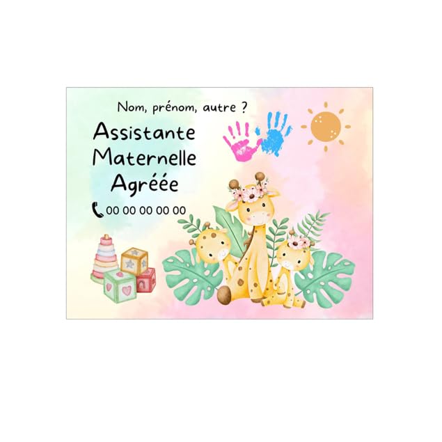 Plaque professionnelle personnalisable Assistante maternelle agréée Plaque professionnelle personnalisable Assistante maternelle agréée