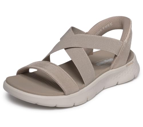 Skechers Damen Go Walk Flex Sandal Glimmer Up Taupe 38 EU
