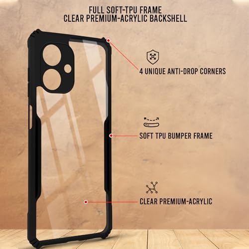 Image of Jkobi Back Cover Case for Tecno Spark Go 2 (Shockproof with Polycarbonate Clear Panel | Professional Black)