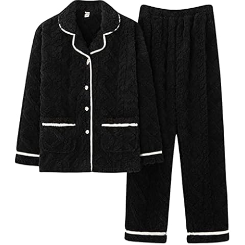 Flannel Pajamas Fall/Winter Suit Men'S Winter Thick Jacquard Plush Plus Size Loose Warm Home Service Suit Cover